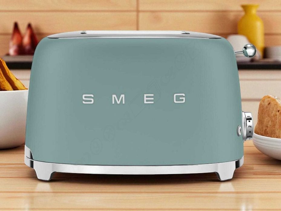 Тостер SMEG / СМЕГ TSF01EGMEU, ретро, 2 скибки, зелений мат