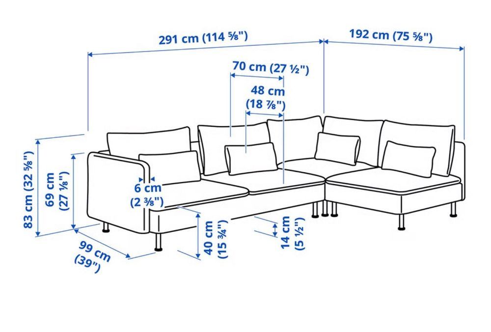 Narożnik IKEA Soderham 4 osobowa