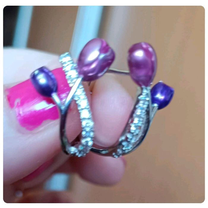 2 pary nowe kolczyki srebrne tulipany i gratis ważki piękne emaliowane