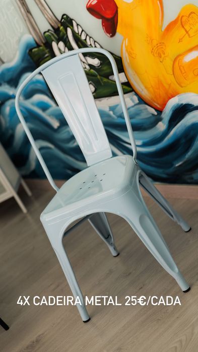 Cadeira industrial azul 2x