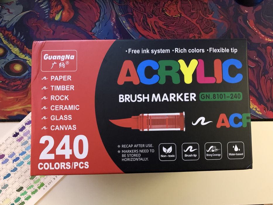!!240 шт. Акрилові маркери GuangNa. Швидка відправка.