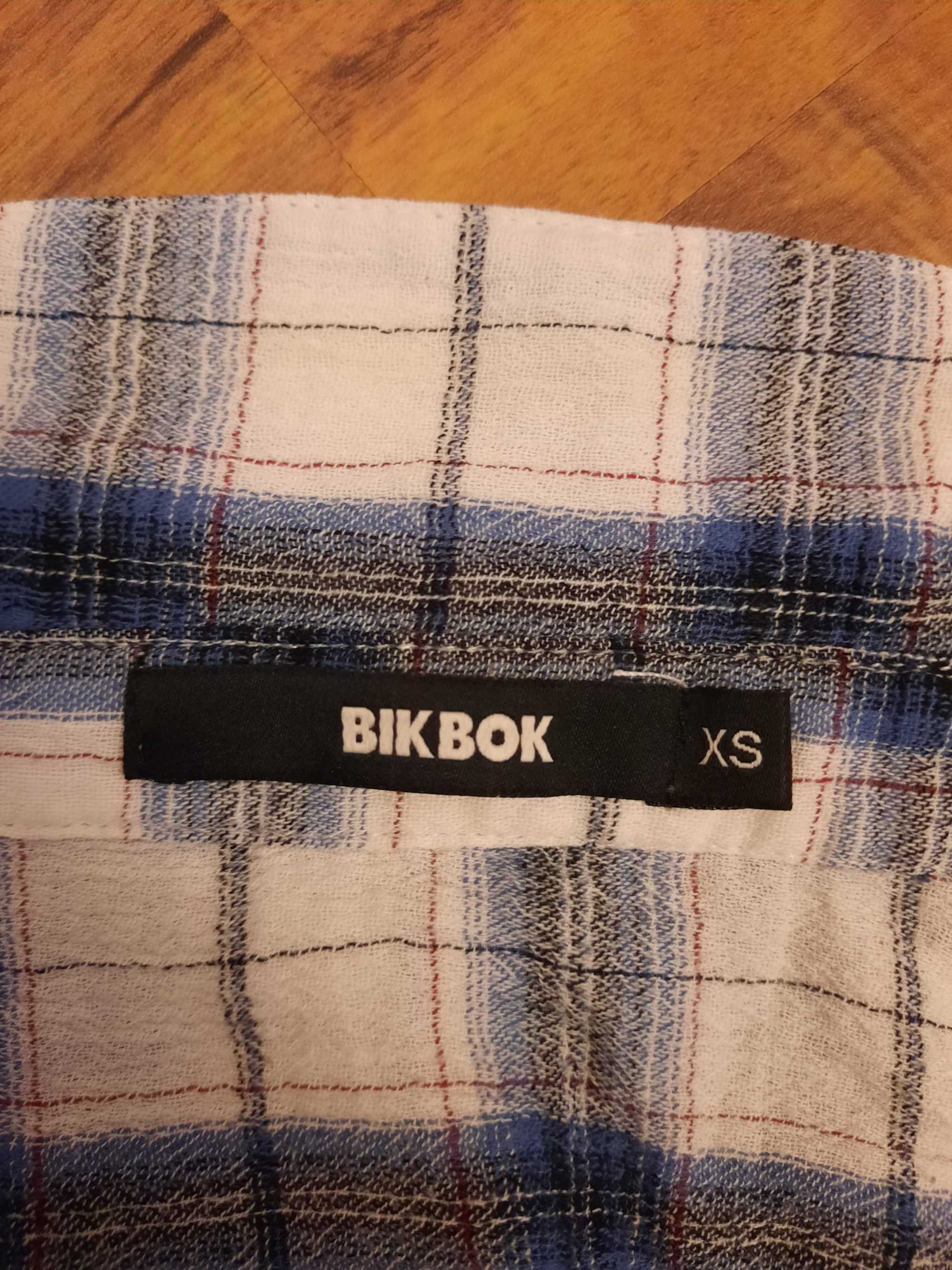 Bawełniana długa bluzka koszula w kratkę bluzeczka Bik Bok rozmiar XS