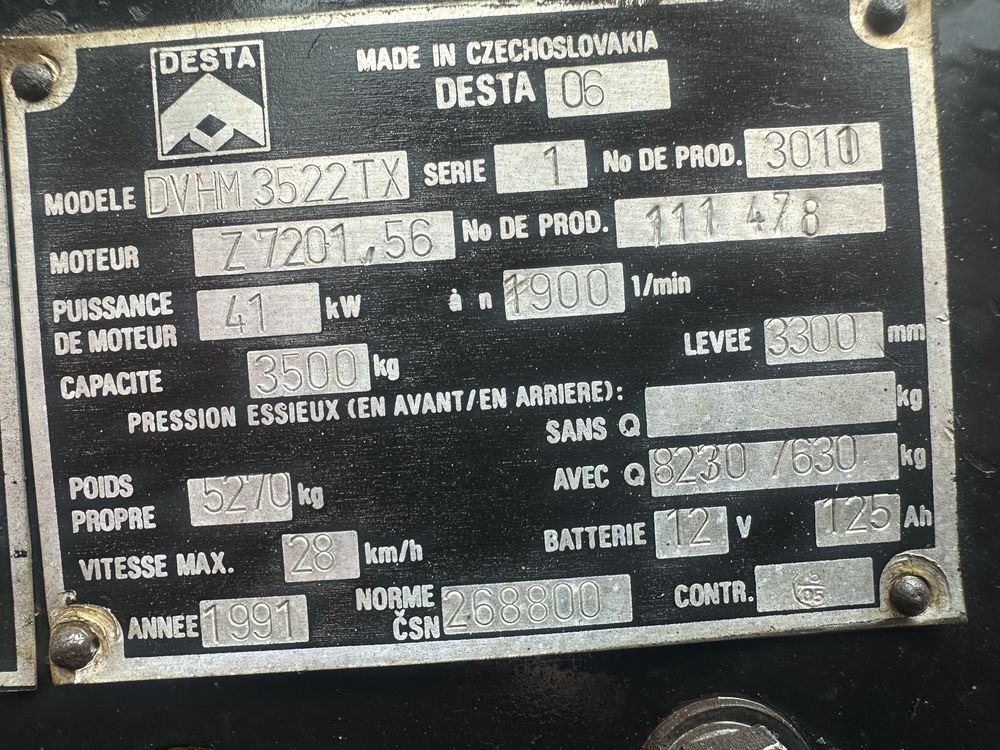 Wózek widłowy DESTA DVHM3522TX