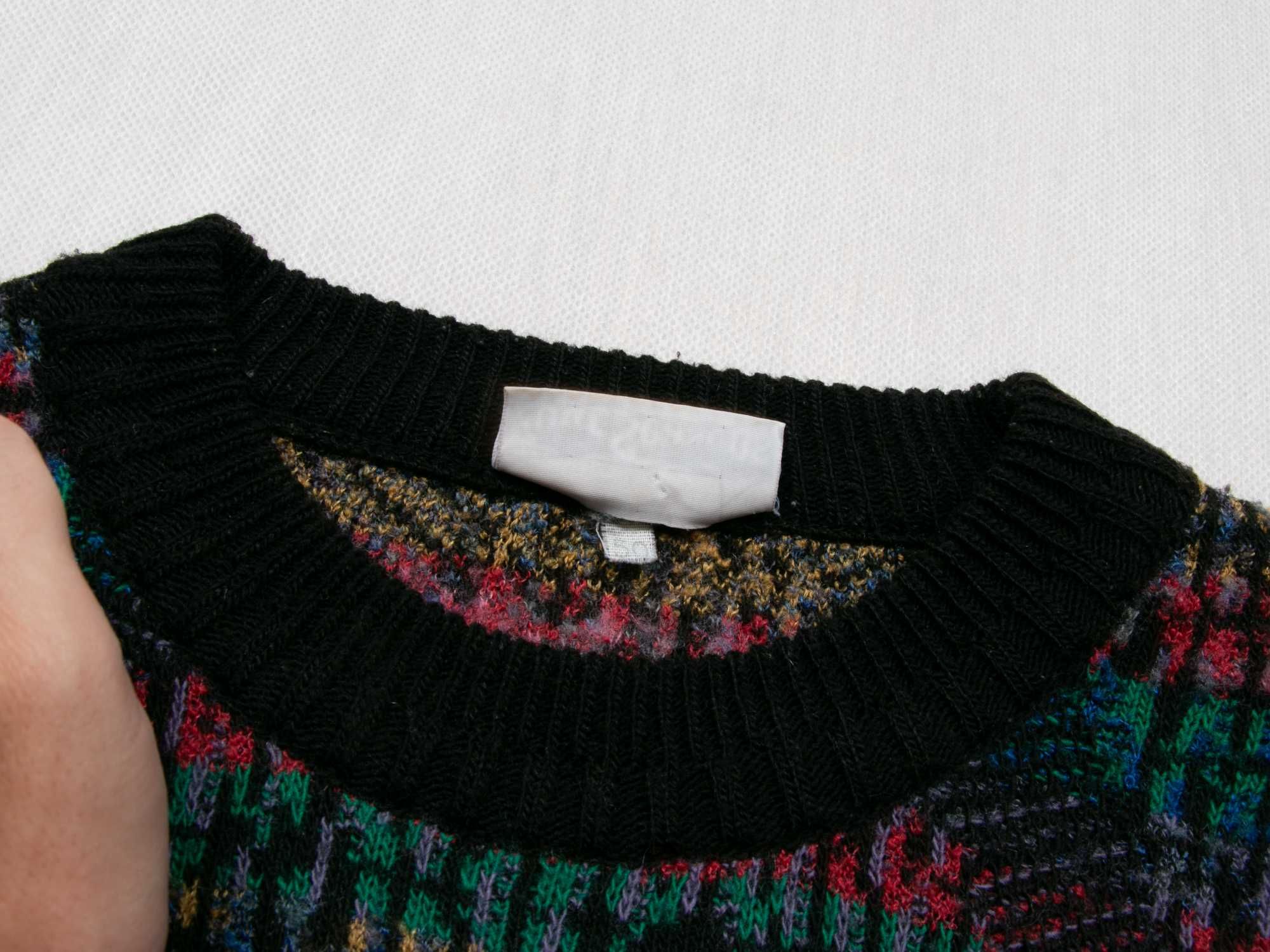 Sweter vintage moherowy we wzory made in Italy M