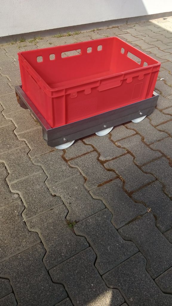 Wózek transportowy do pojemników e-2 wzmocnienie stal nierdzewna.