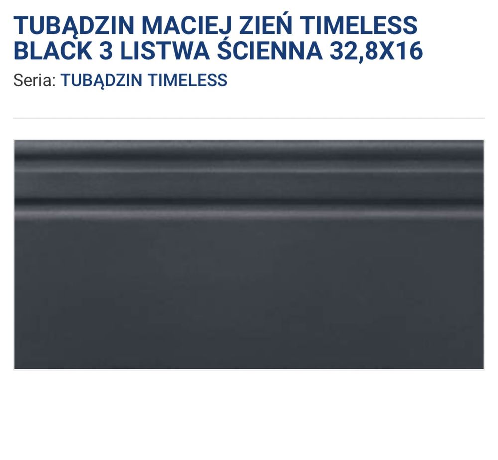 Tubądzin Timeless Black 3 Listwa Ścienna 328x160