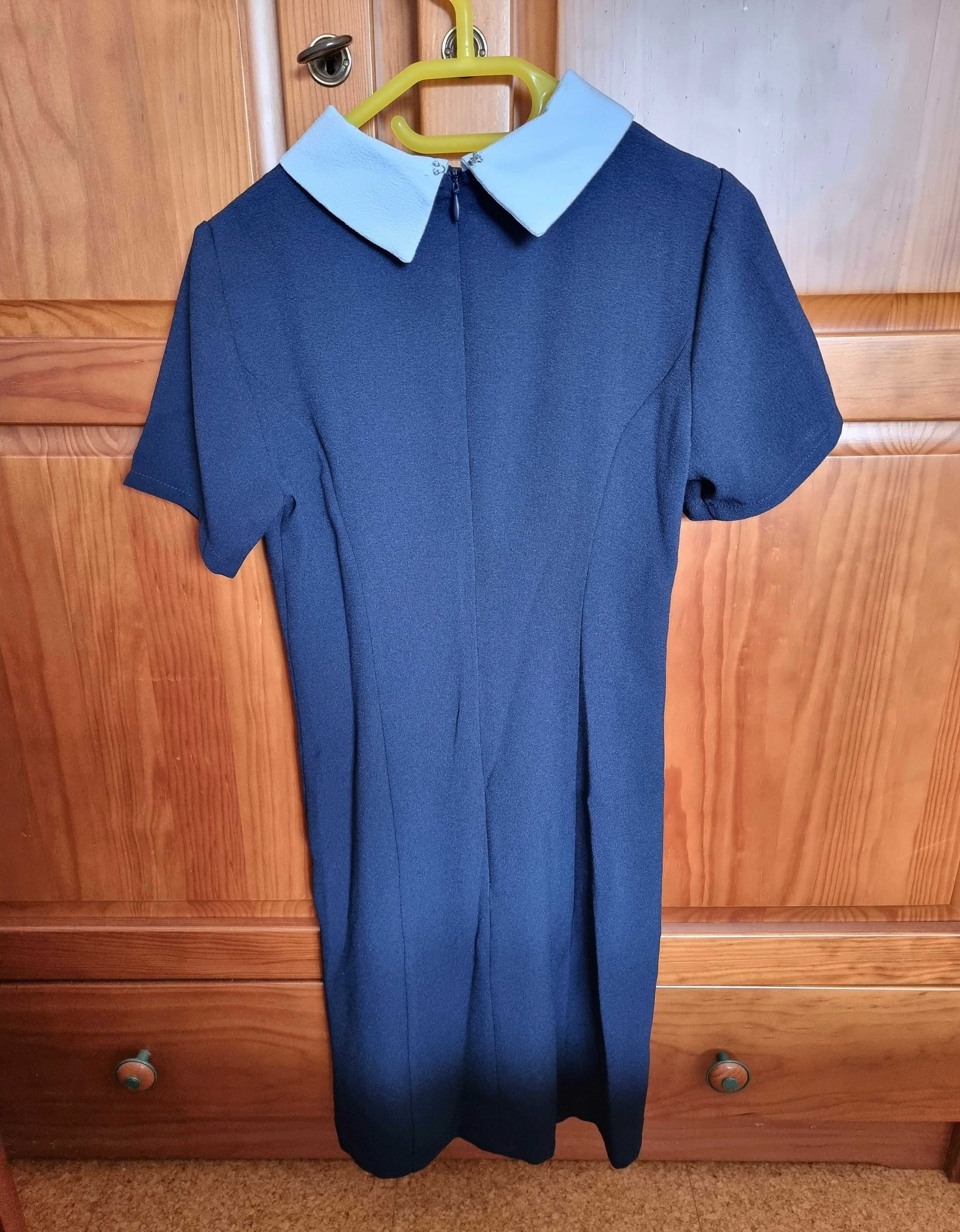 Vestido azul escuro curto Primark, tamanho 34 - novo