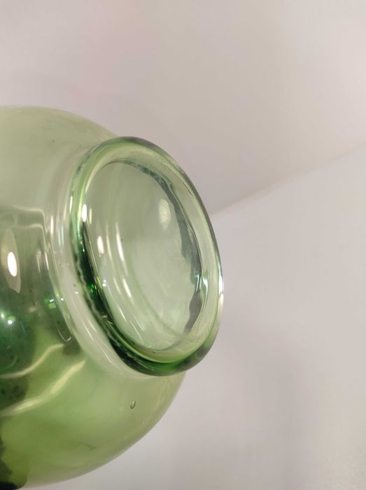 Wazon szklany Motylek HS Tarnowiec zielony 24cm J Słuczan Orkusz  PRL