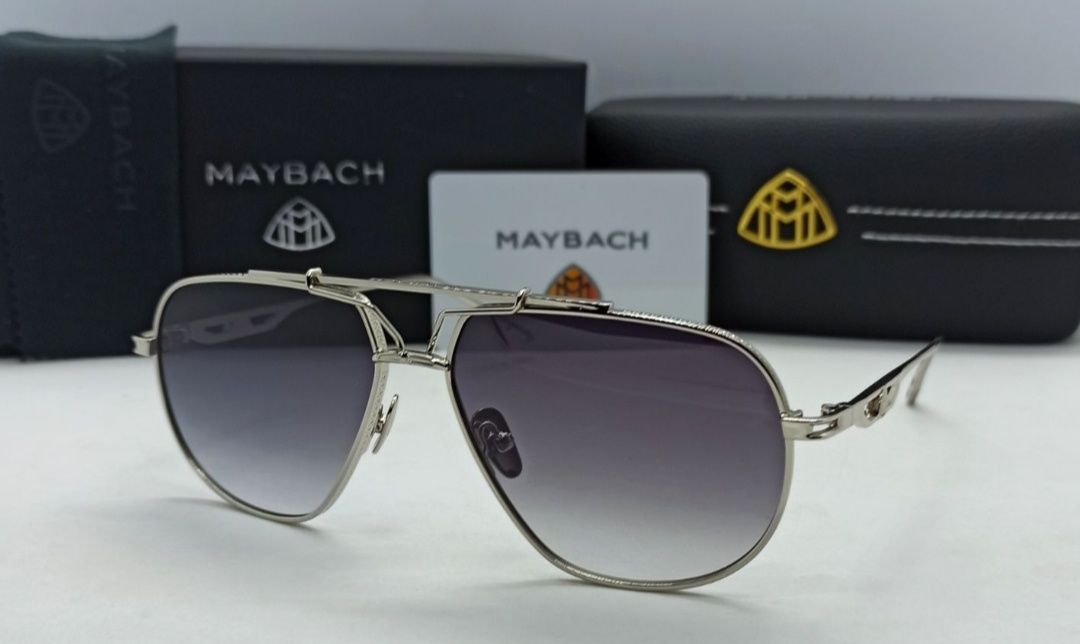 Maybach The Commander очки мужские серый градиент в серебристом метале