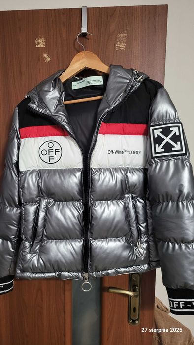 Kurtka srebna z kapturem OFF-White