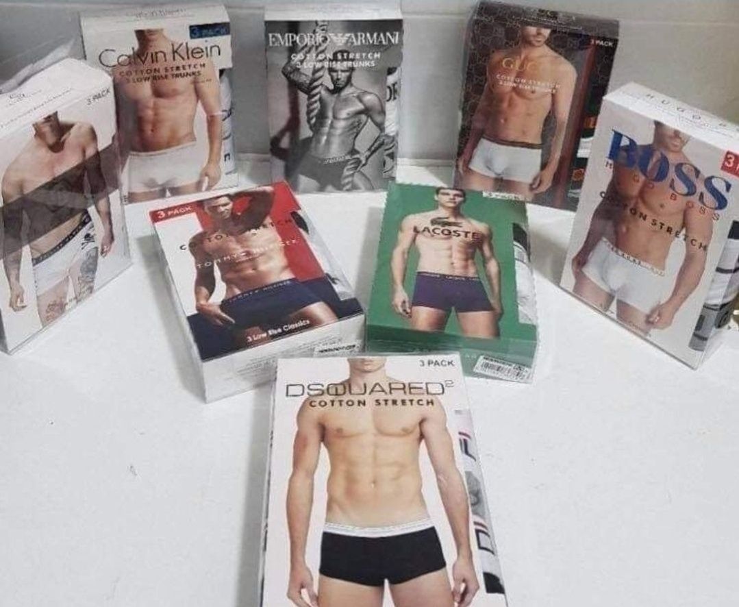 Bokserki Męskie 3pak Tommy CK Armani Hugo Lacoste Boss Gucci