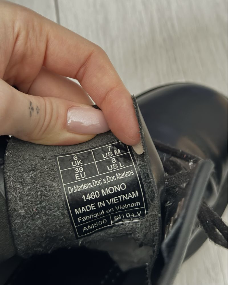 Шкіряні Черевики Dr.Martens 1460 mono black  / 39 розмір / оригінал