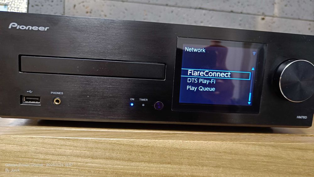 Odtwarzacz sieciowy, wieża Hi FI, Pioneer  HM 76 D