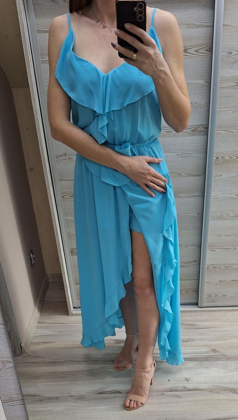 Sukienka maxi - błękitna