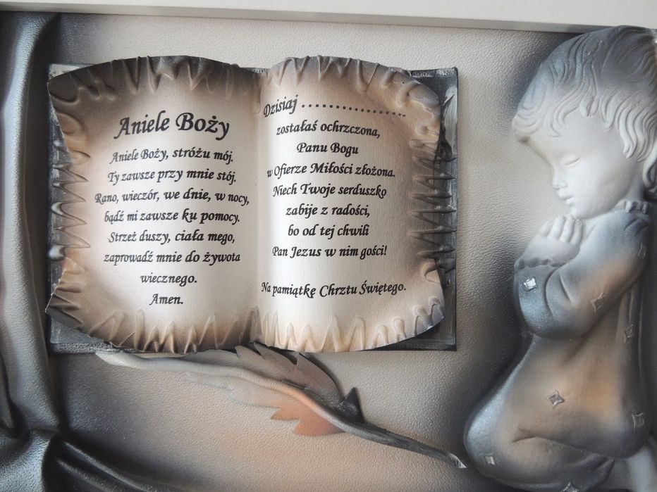 Obraz na pamiątkę dla dziewczynki, chrzest, komunia + dedykacja GRAWER