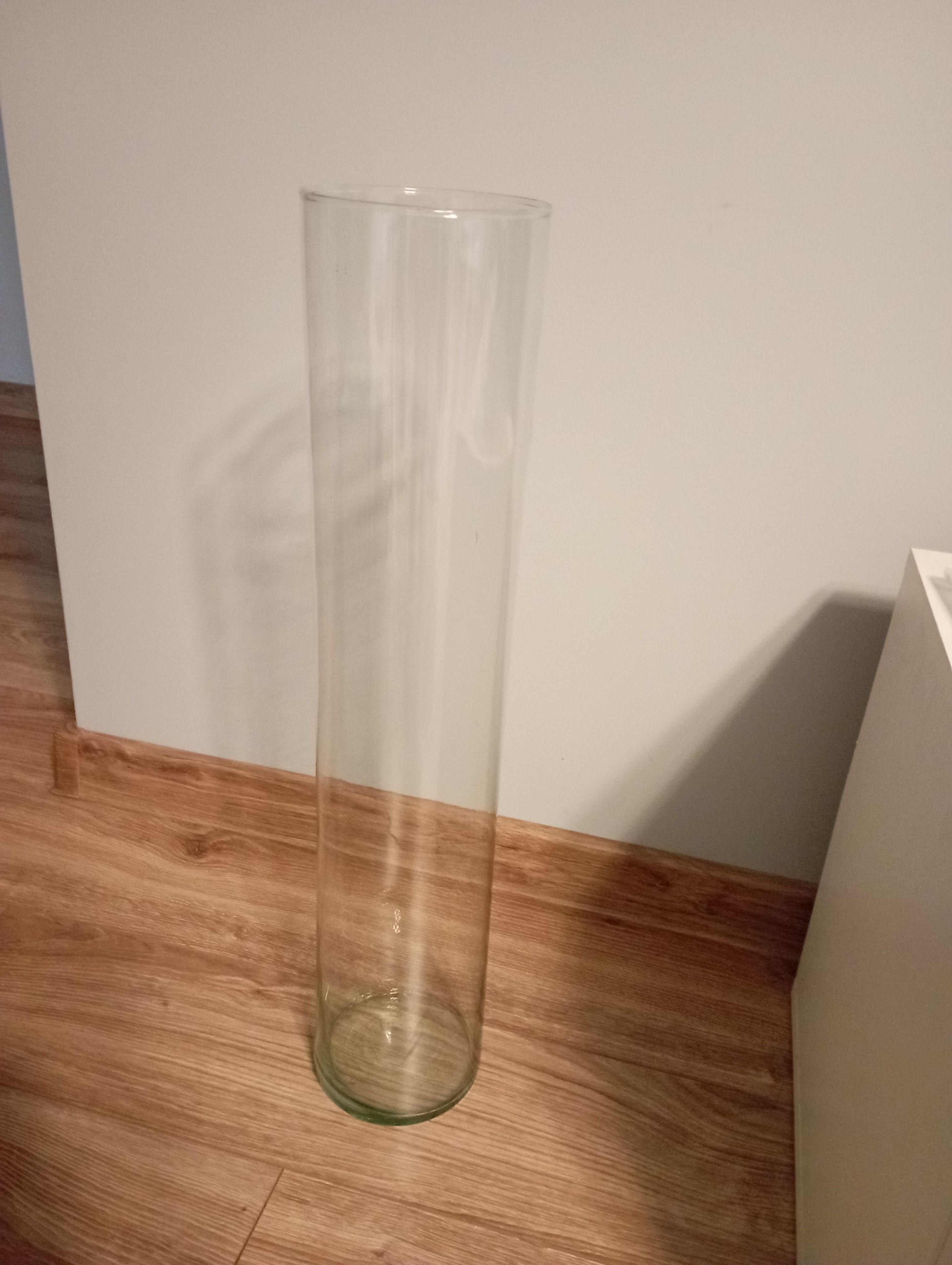 Wazon szklany wysoki  60 cm średnica 12,5
