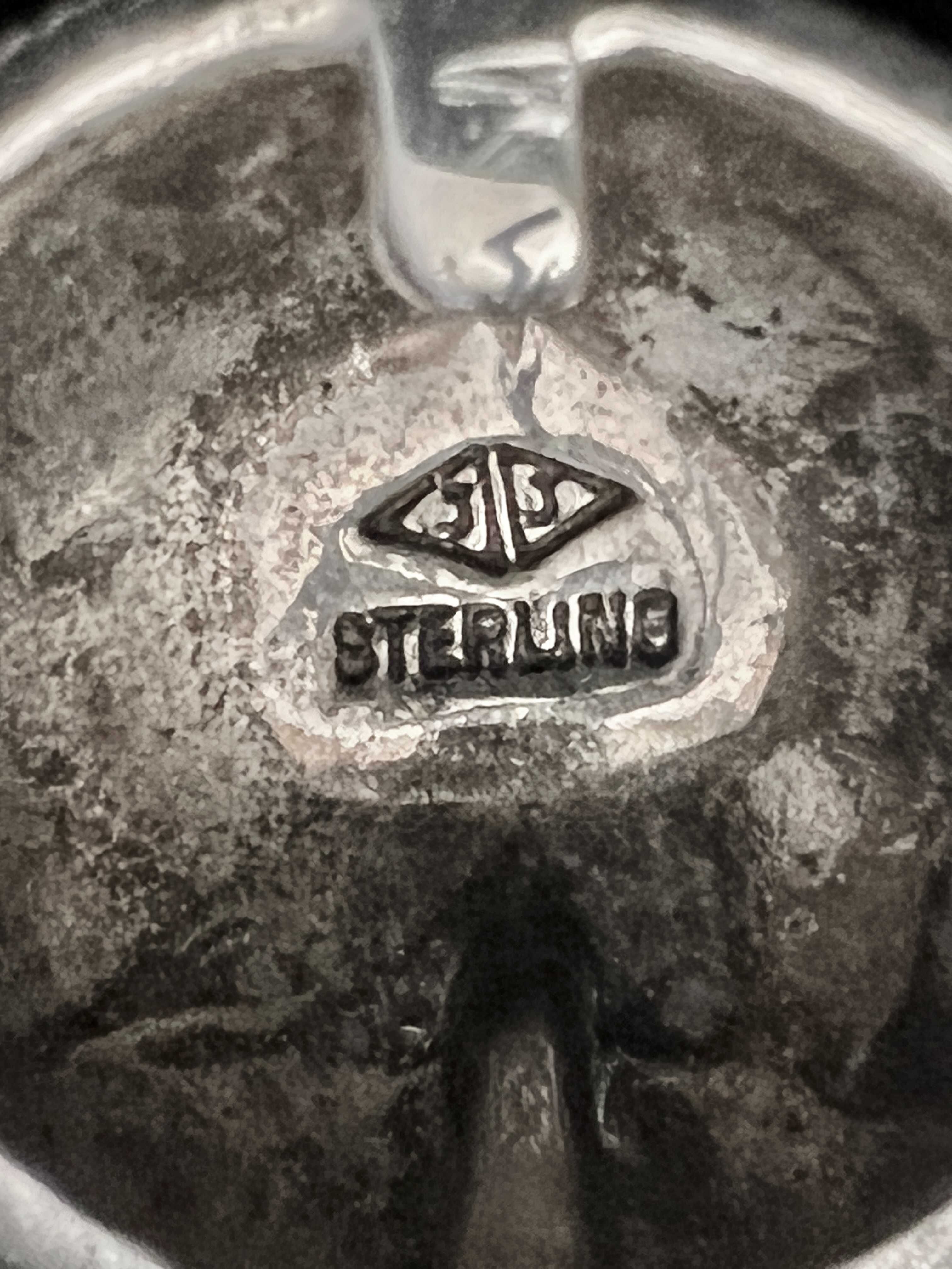 Srebro - Srebrne kolczyki z markazytami ok. 1930 rok