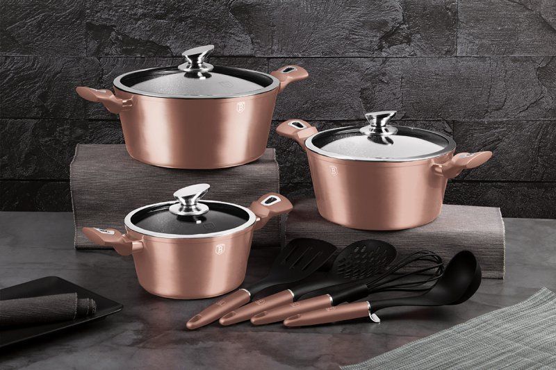 zestaw garnków granitowych berlinger haus rose gold bh-6151