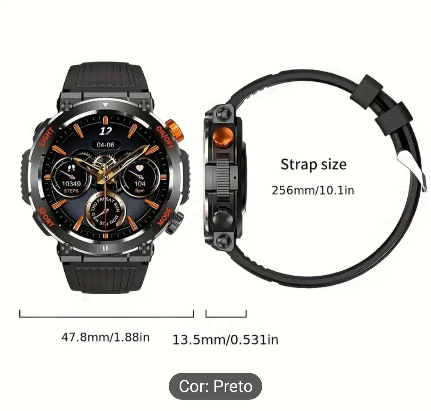 Smartwatch Militar à prova de água Android/IPhone