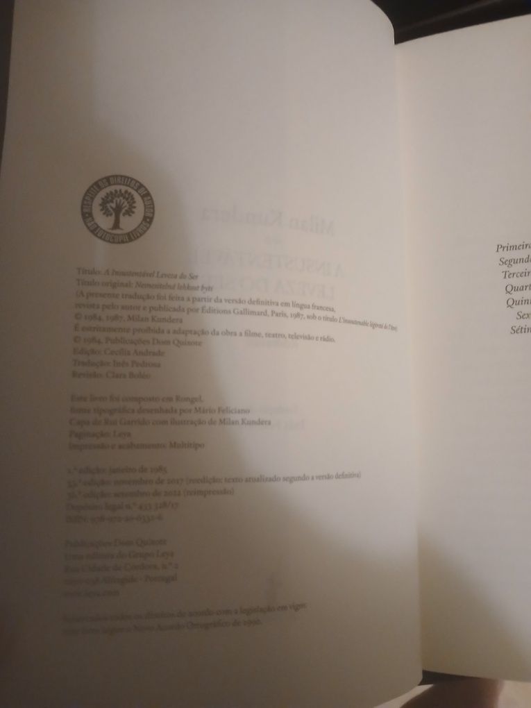 A insustentável leveza do ser, Milan Kundera