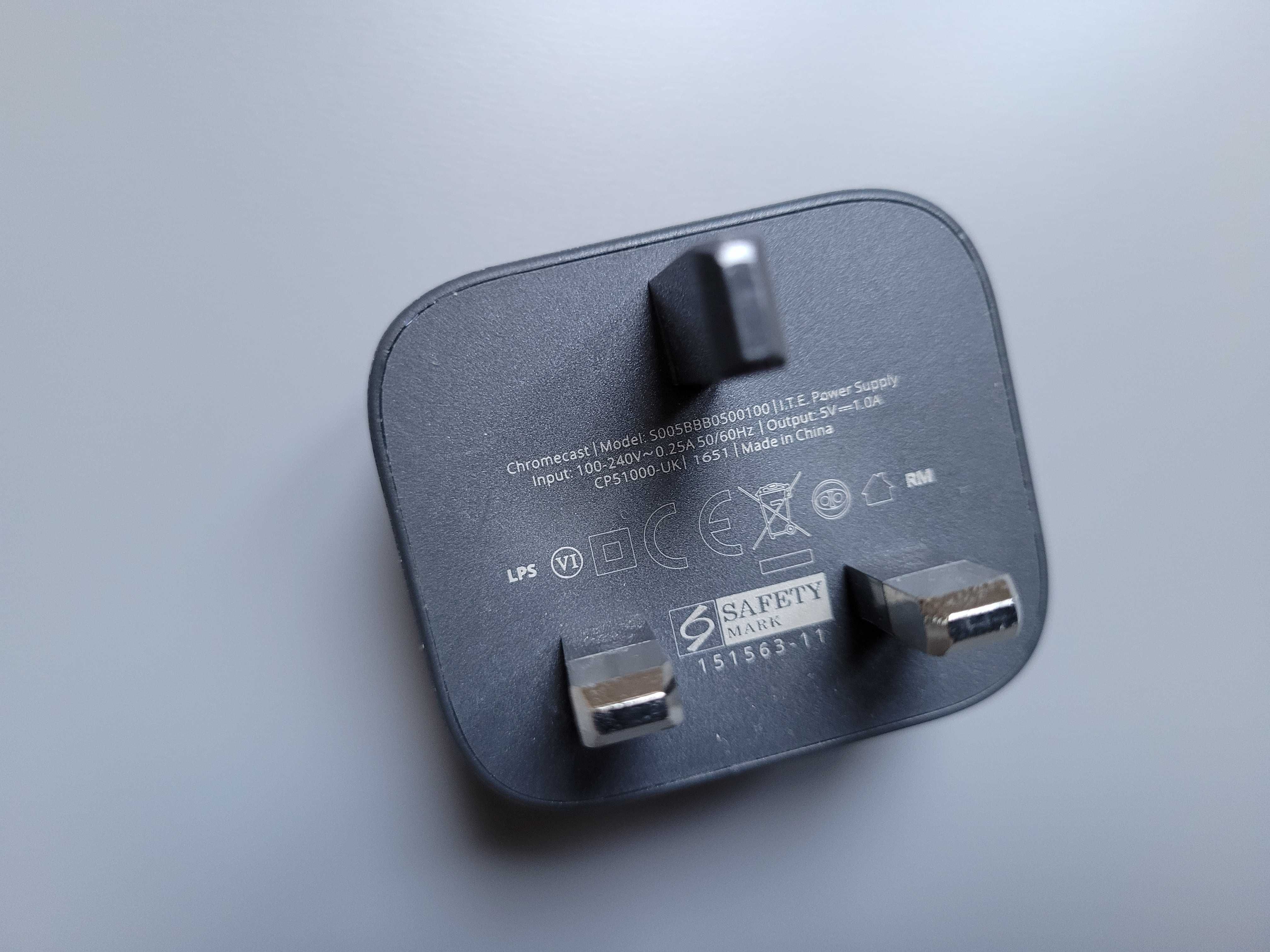 Zasilacz Google Chromecast 5.0V 1.0A Złącze brytyjskie
