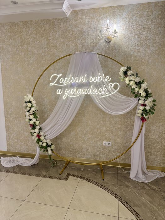 Napis Neon Ślubny Zapisani sobie w gwiazdach