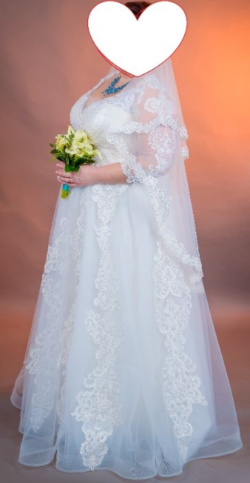 Счастливое свадебное платье большого размера (56-60)
