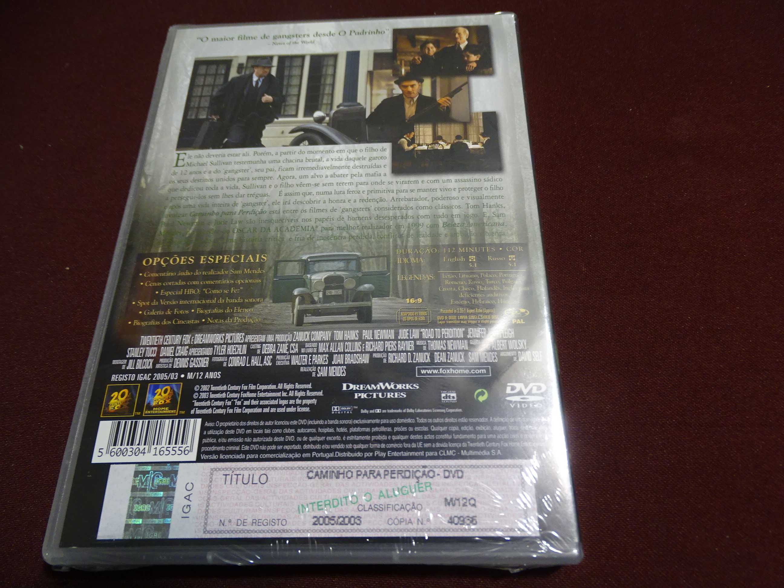 DVD-Caminho para perdição-Tom Hanks-Selado