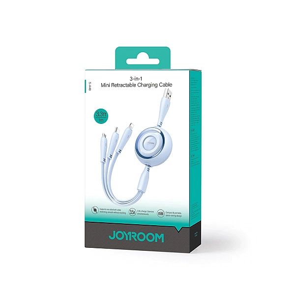 Kabel zwijany 3w1 Joyroom S-A40 Colorful Series USB-A do USB-C / Light