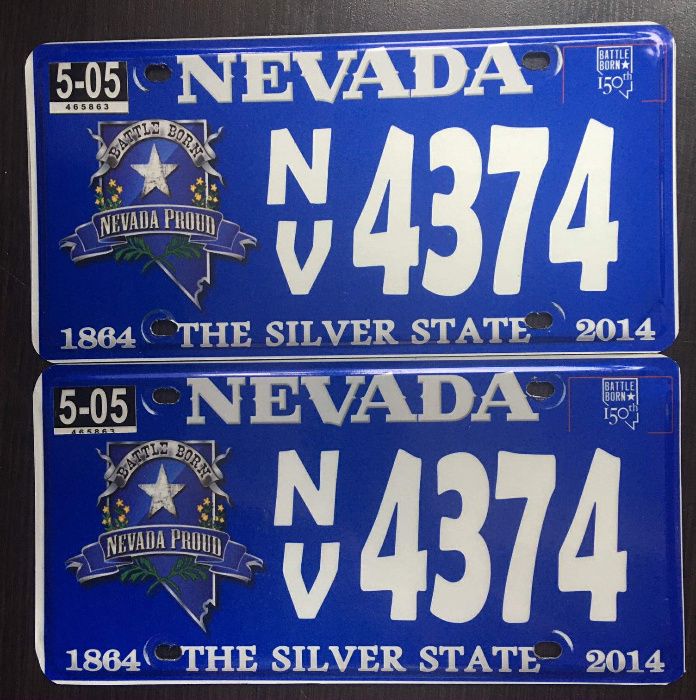 Американский номерной знак США USA plate Nevada два пара на авто номер