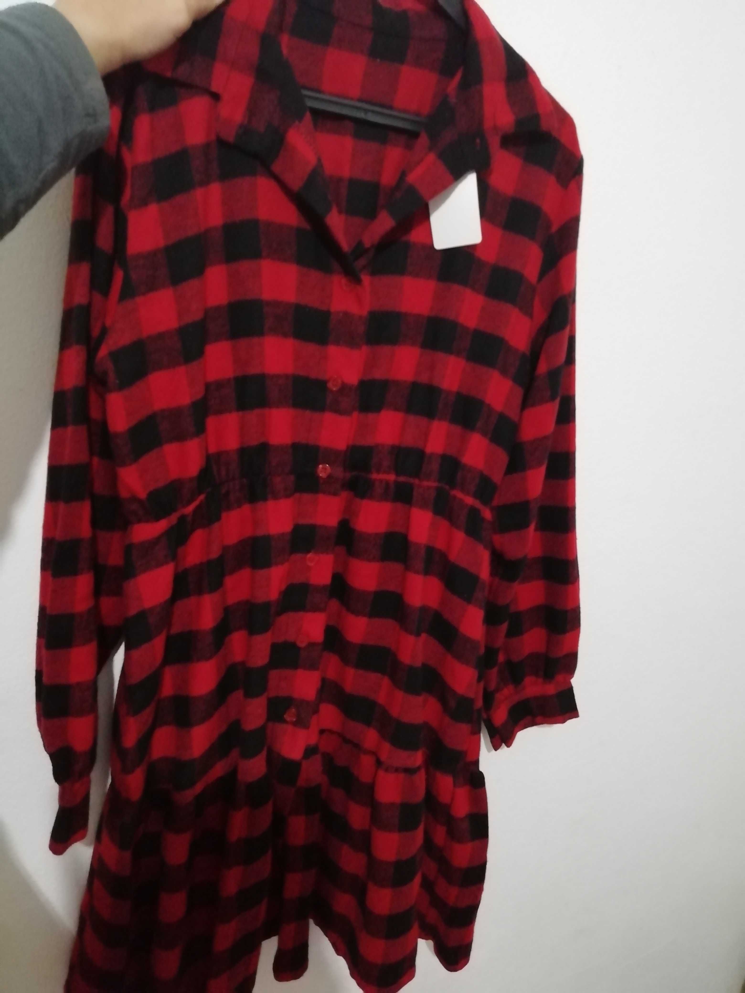 Vestido camiseiro flanela novo