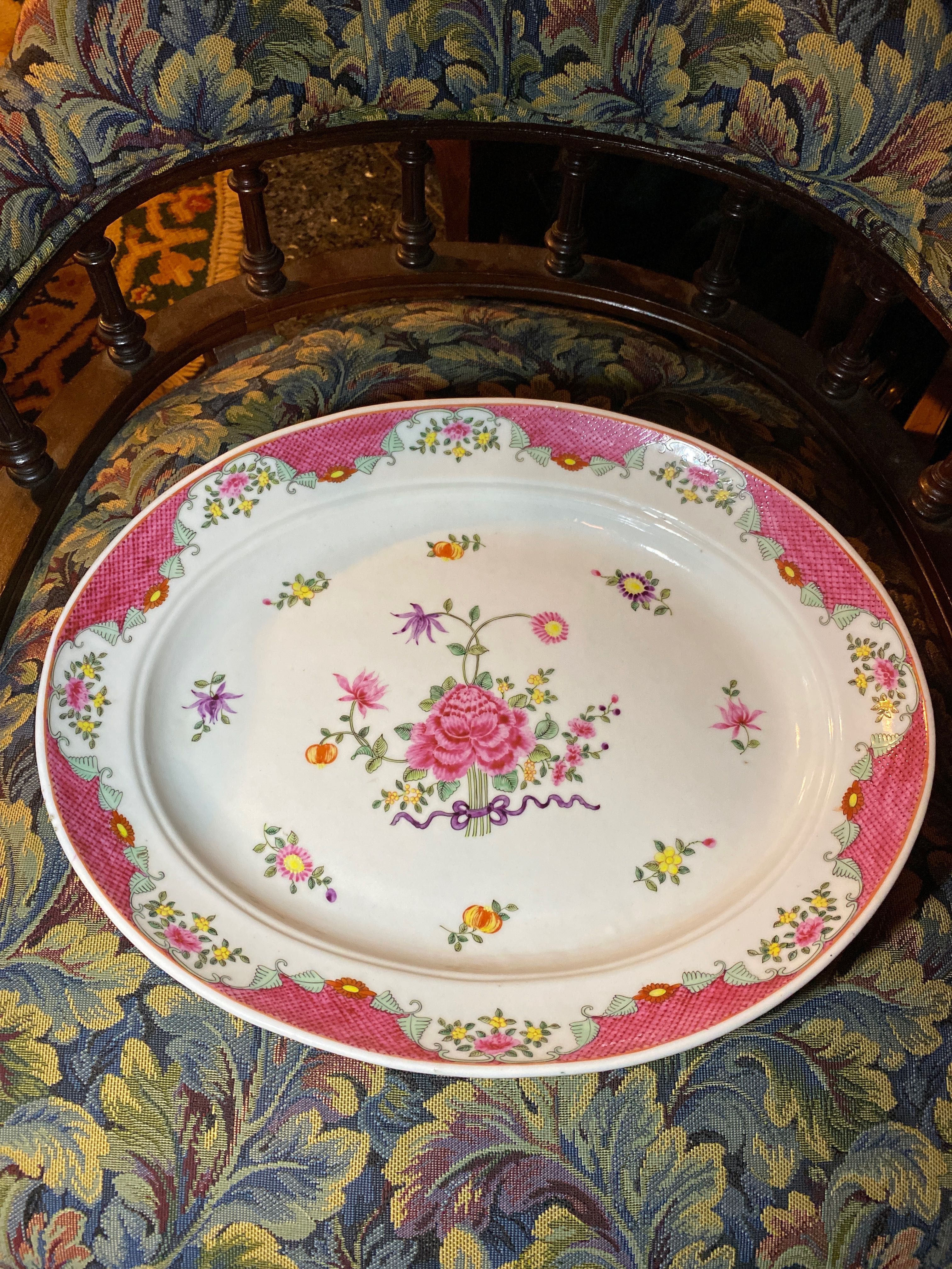 Travessa Peixeira Companhia das índias Séc XVIII 38 cm Peça Museu