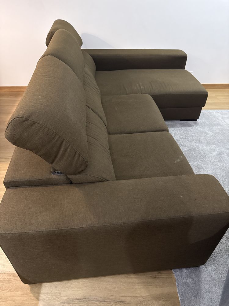 Sofa 3 lugares com chaise long - Usado