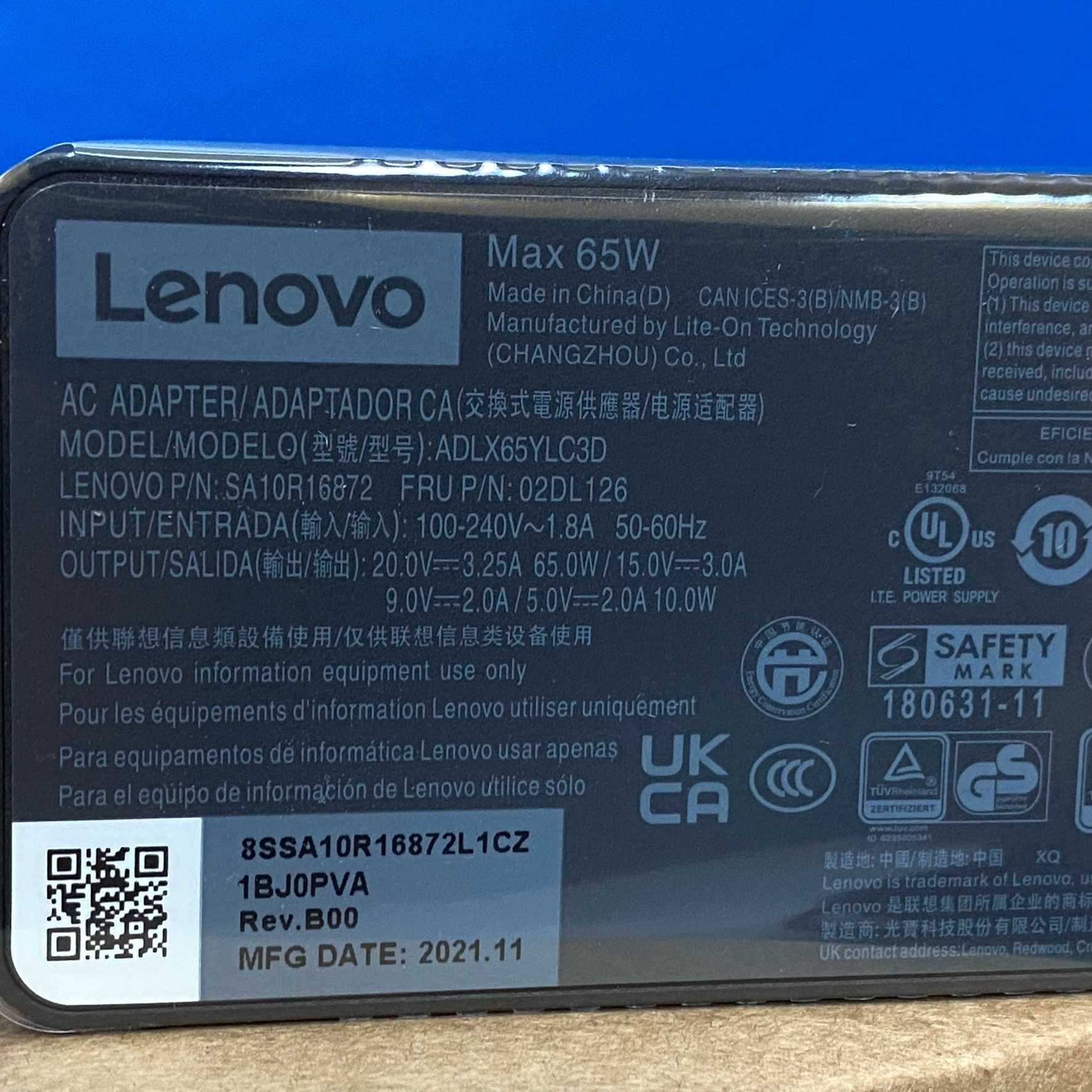 Carregador Lenovo - 65W - USB-C (NOVO)