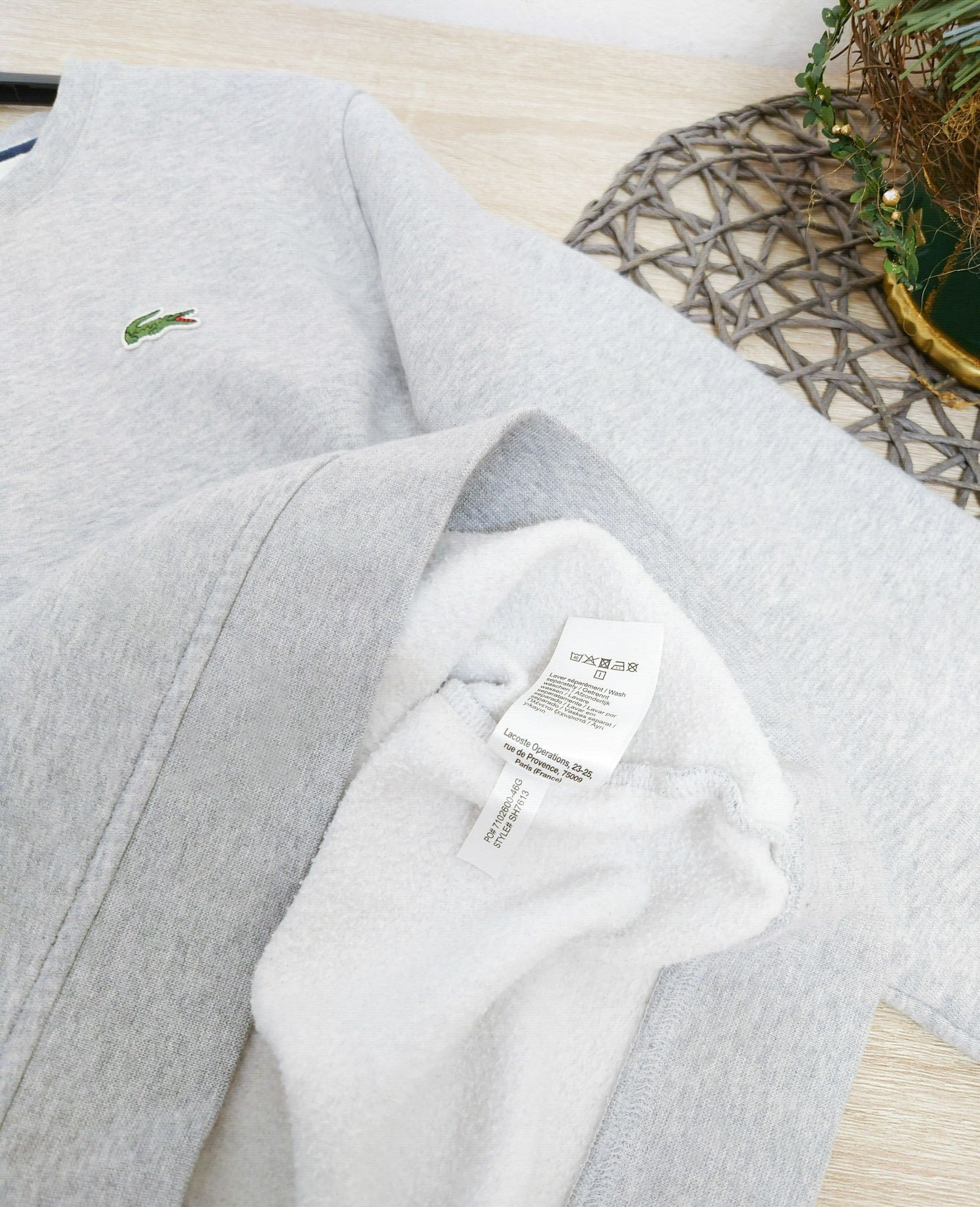 LACOSTE Bluza Męska Crewneck Bawełna Polar Nowa S/M Okazja!