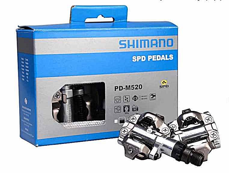 SHIMANO SPD PD-M520 oś 9/16 Pedały Wpinane SILVER