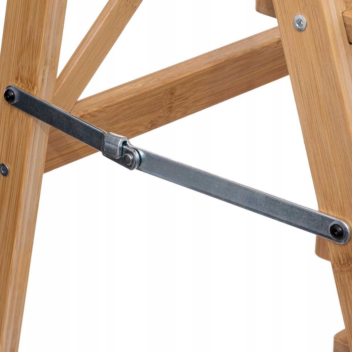Bambusowa Drabina Składana 3-Stopniowa, Niska - 63,5 cm