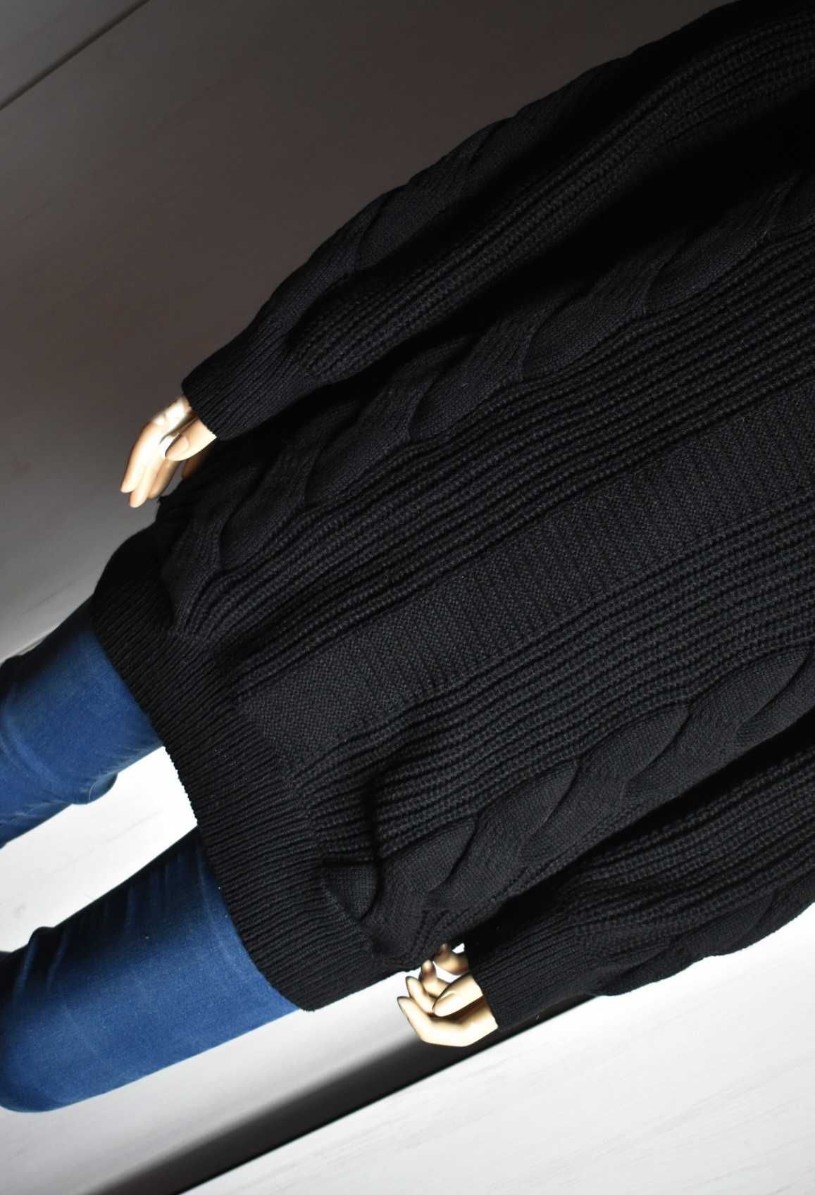 Sweter 38 M dzianinowy oversize z golfem ciepły gruby golf luźny