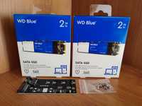 Dwa dyski WD Blue SATA SSD 2TB. M.2 SATA. Nowe. +GRATIS