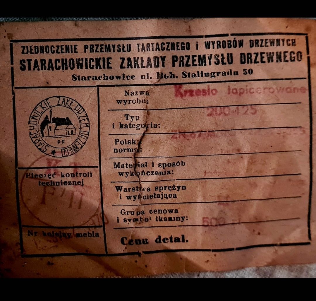 Lata 60-te krzesło AGA  projektu Chierowskiego posiadam 3 sztuki