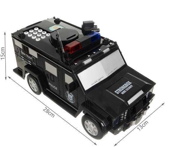 Skarbonka na baterie otwierana na kod PIN - Samochód policyjny ZED0015