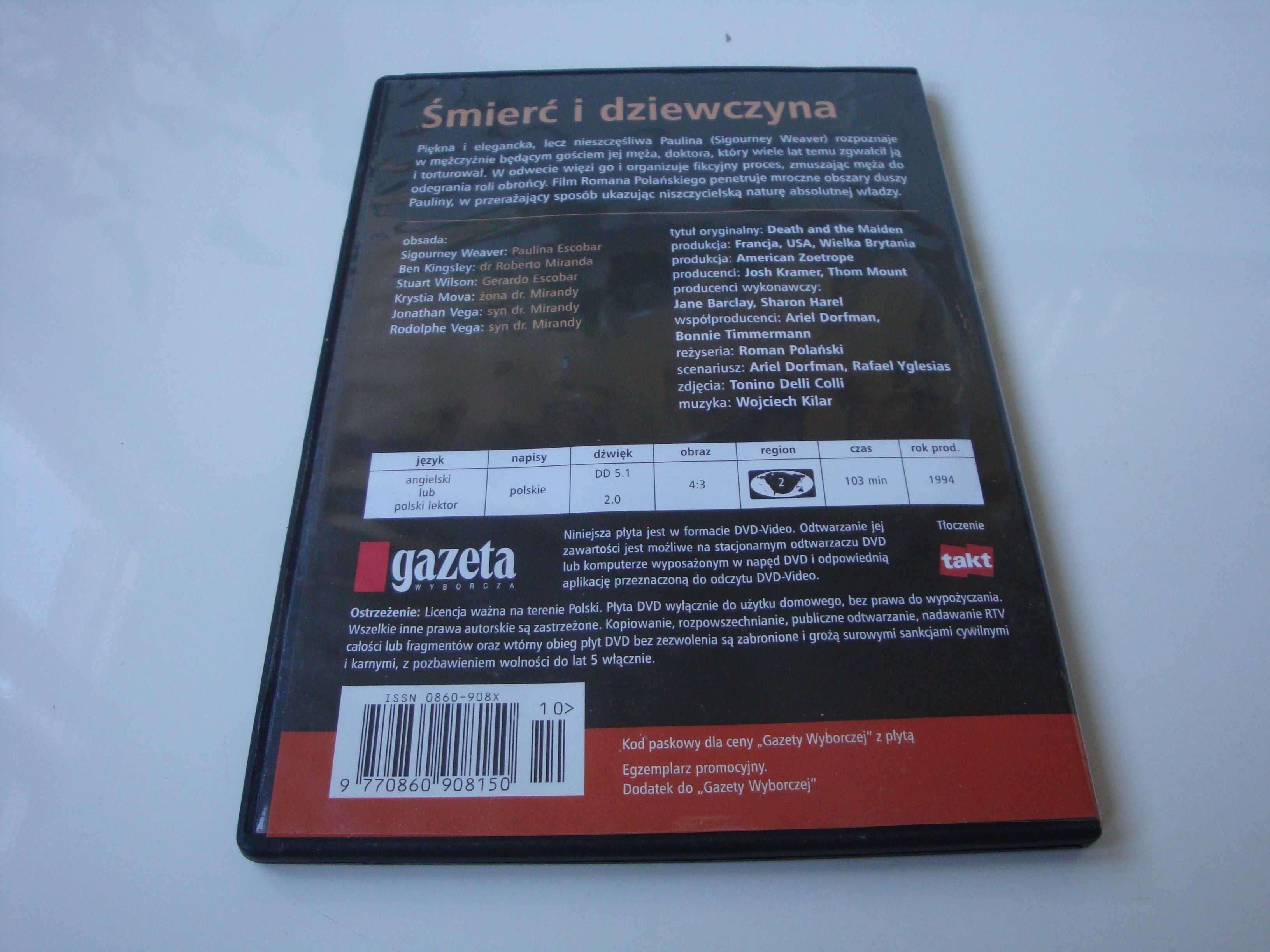 Śmierć i dziewczyna  film DVD