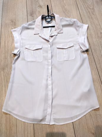 Bluzka koszulowa koszula biała h&m r 38