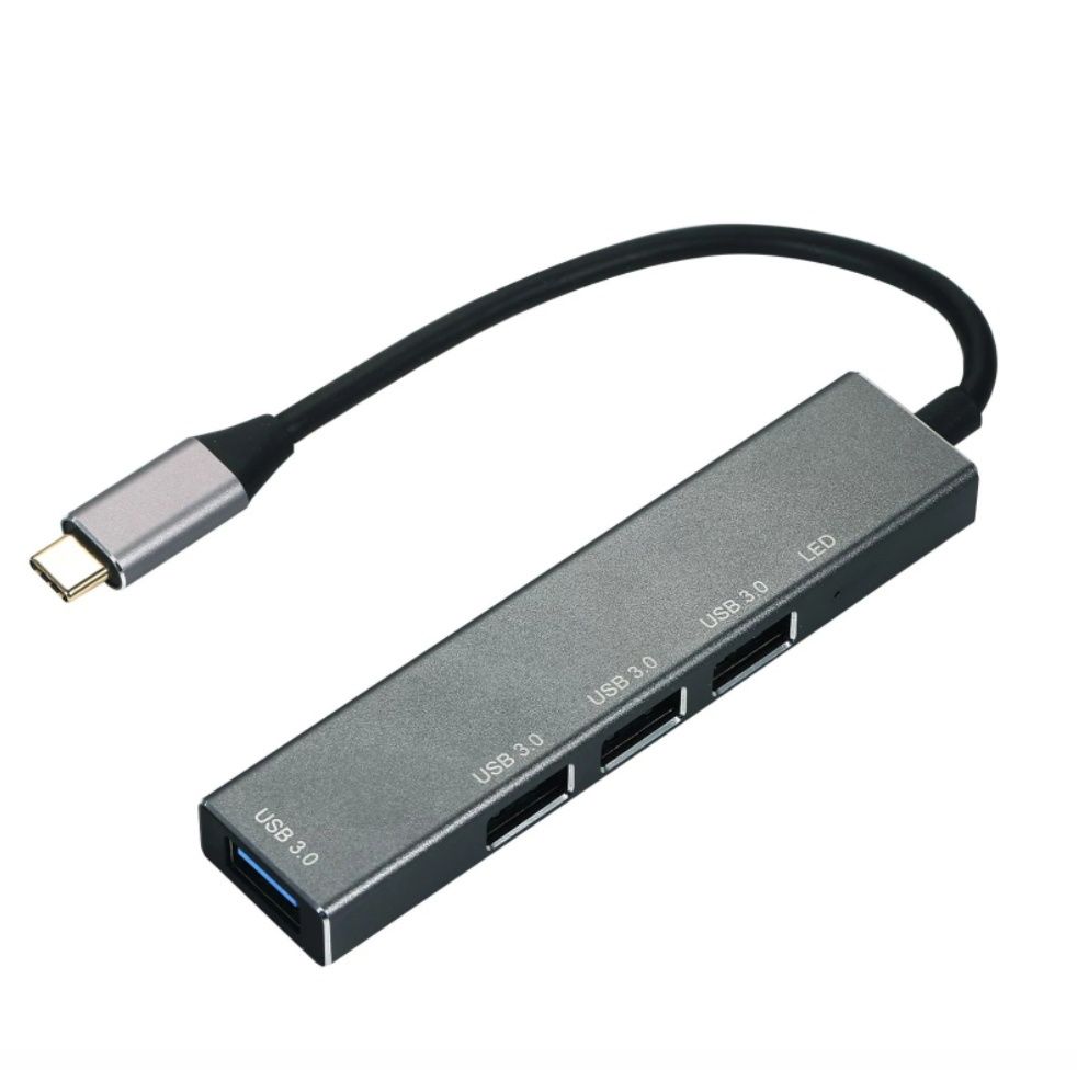 Хаб HUB Type-C 3.0 USB на 4 порта +RG45 переходник адаптер