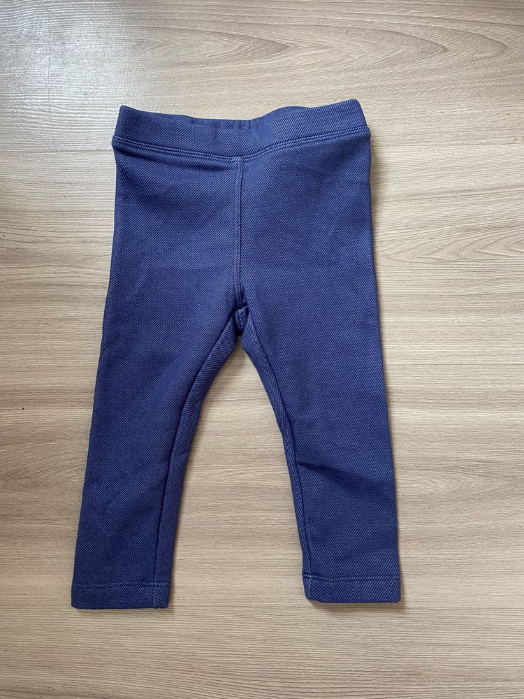 Ocieplane spodnie kalesony dzieciece 74/80 niebieskie