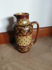 Wazon ceramiczny z uchem ludowy dzbanek