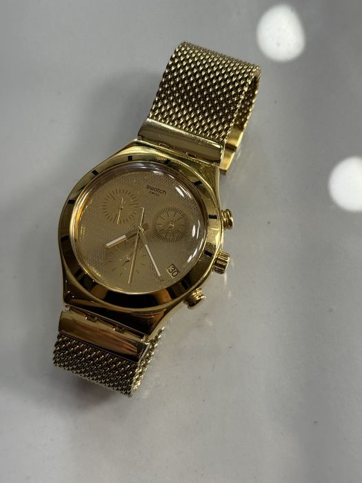 Годинник swatch позолочений, водонепронекний