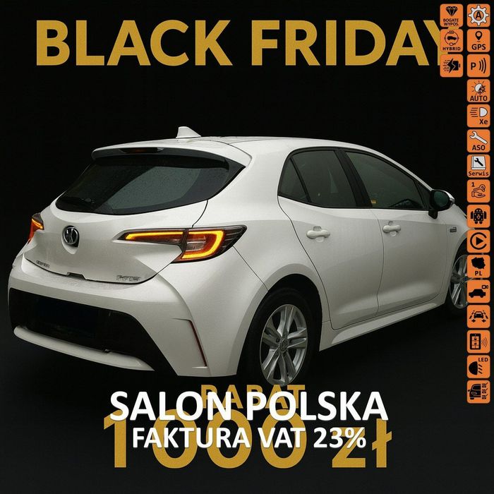 Toyota Corolla 22r Salon Polska HYBRID Gwarancja Hybrid Bezwypadkowyz PAKIETEM Tech