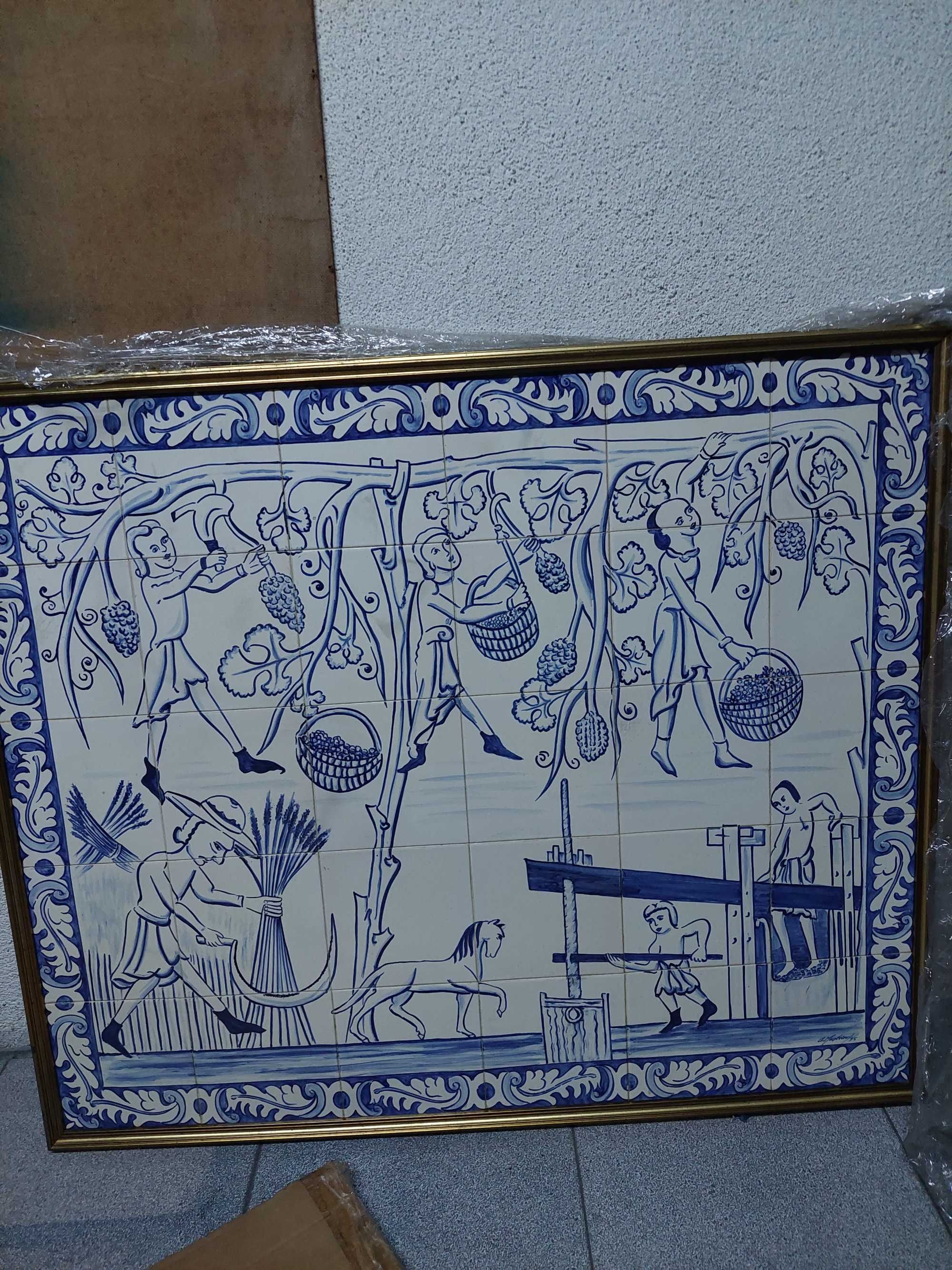 Quadro em azulejo  pintado a mao