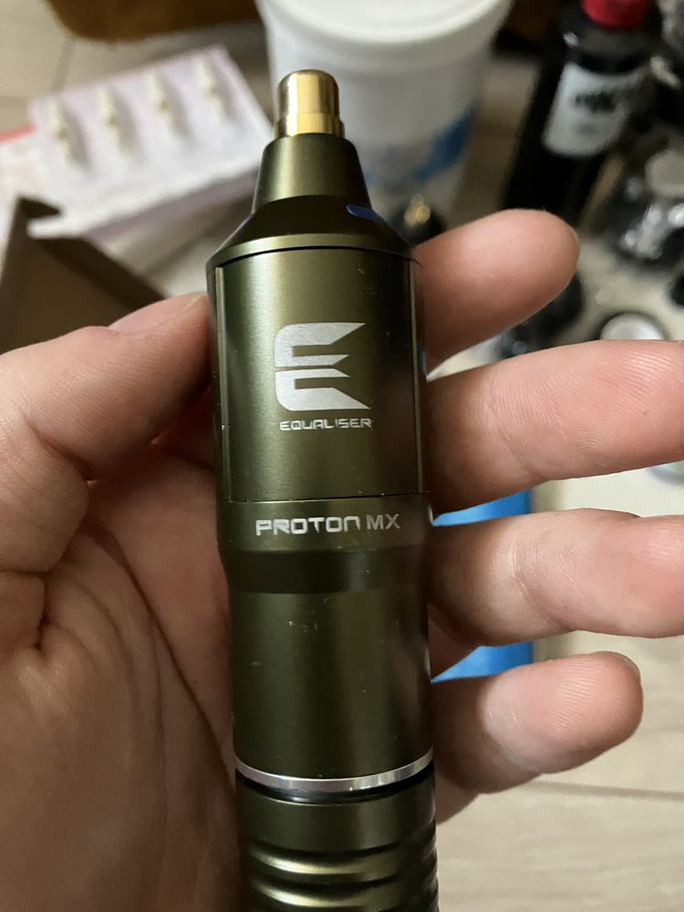 Zestaw tatuatorski maszynka Proton MX tusz kartridże igły zasilacze